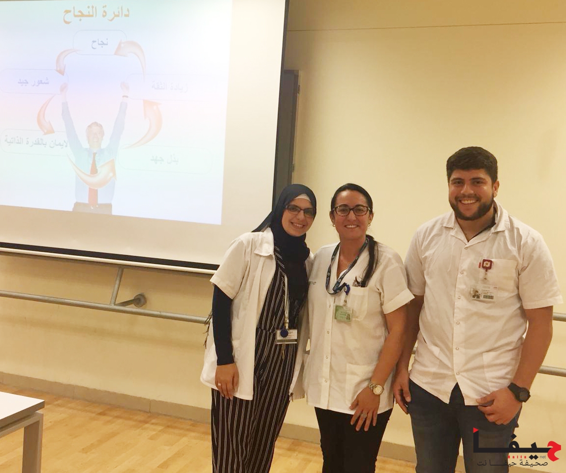 פלורה חיים וסטודנטים לסיעוד העבירו הרצאה בערבית בנושא קידום בריאות